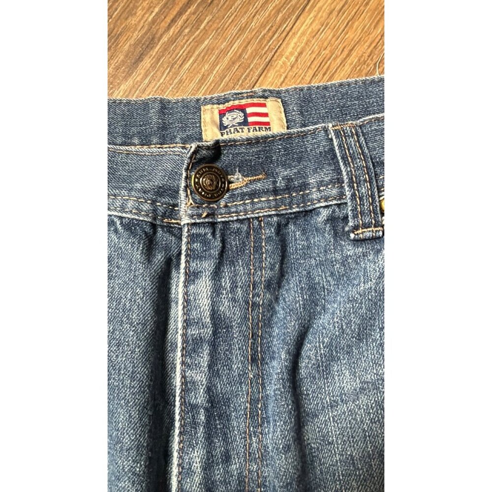 Vintage Phat Farm Shorts Men’s Blue Denim Embroidered Back Pocket,‎ 36x10 tag 36 - Picture 5 of 7